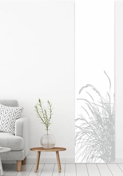 Flächenvorhang Reed24 lichtgrau L blanco, Schiebevorhang, Schiebegardine, modern, 60 cm breit, 2,65 m hoch, 3 m hoch